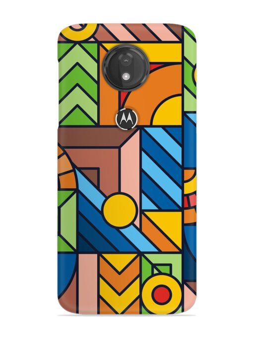 Colorful Geometric Snap Case for Motorola Moto G7 Power Zapvi