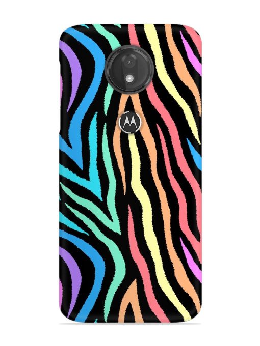 Colorful Abstract Zebra Snap Case for Motorola Moto G7 Power Zapvi