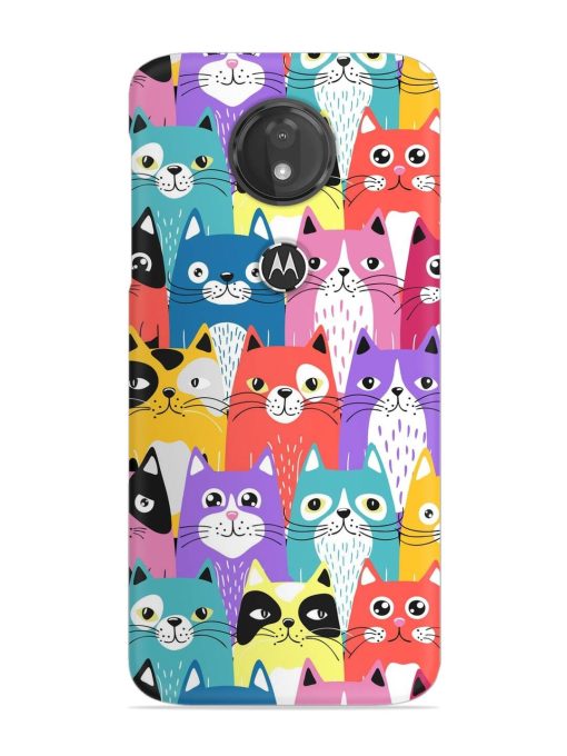 Funny Cartoon Cats Snap Case for Motorola Moto G7 Power Zapvi