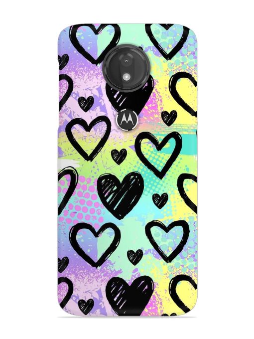 Bright Pattern Hearts Snap Case for Motorola Moto G7 Power Zapvi