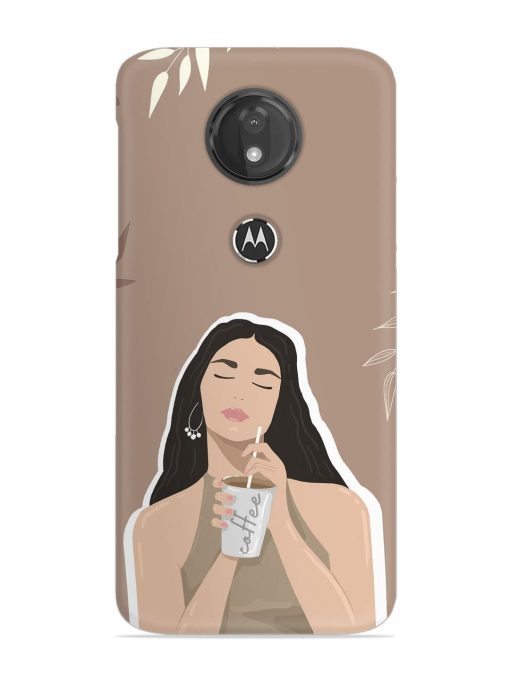 Girl With Coffee Snap Case for Motorola Moto G7 Power