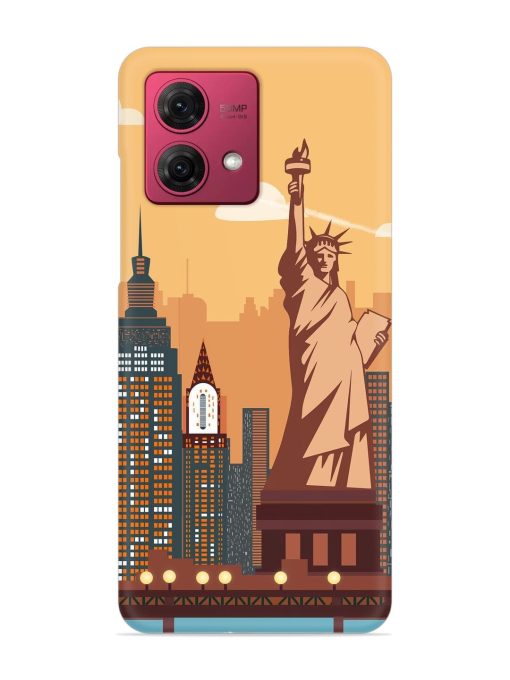 New York Statue Of Liberty Architectural Scenery Snap Case for Motorola Moto G84 (5G)