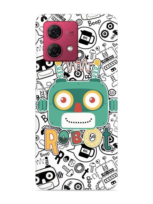 Robot Modern Seamless Pattern Snap Case for Motorola Moto G84 (5G) Zapvi