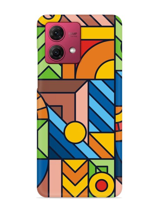 Colorful Geometric Snap Case for Motorola Moto G84 (5G) Zapvi