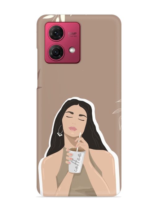 Girl With Coffee Snap Case for Motorola Moto G84 (5G) Zapvi