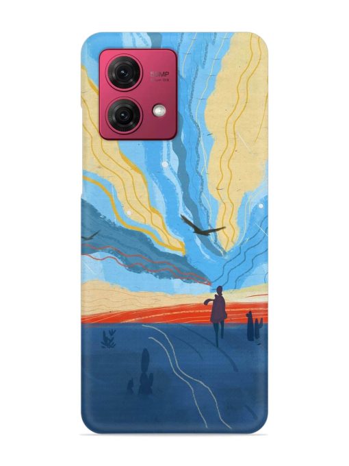 Minimal Abstract Landscape Snap Case for Motorola Moto G84 (5G) Zapvi