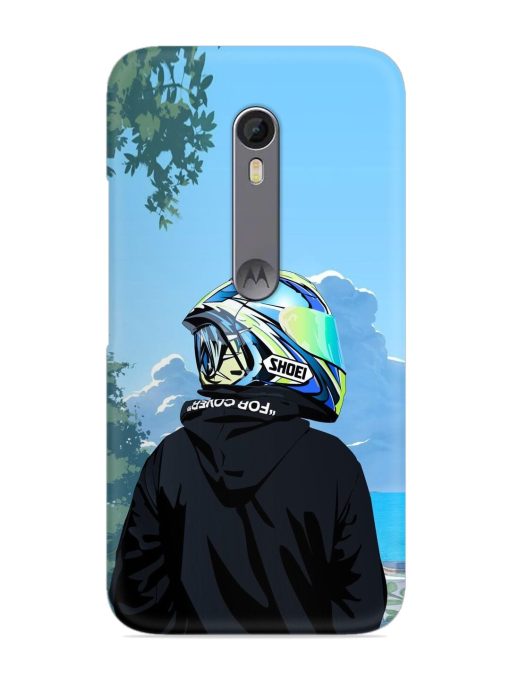 Rider With Helmet Snap Case for Motorola Moto X Style Zapvi