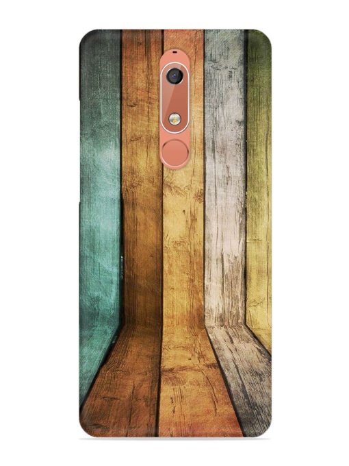 Wooden Realistic Art Snap Case for Nokia 5.1 Zapvi