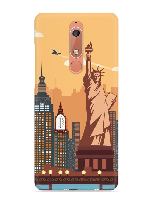 New York Statue Of Liberty Architectural Scenery Snap Case for Nokia 5.1 Zapvi