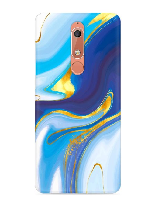 Watercolor Background With Golden Foil Snap Case for Nokia 5.1