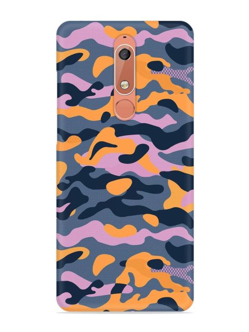 Camouflage Army Military English Orange Art Snap Case for Nokia 5.1