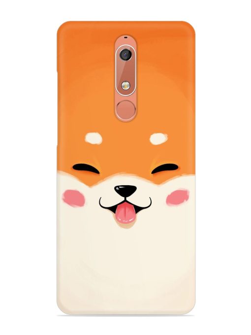 Cute Dog Face Vector Snap Case for Nokia 5.1 Zapvi