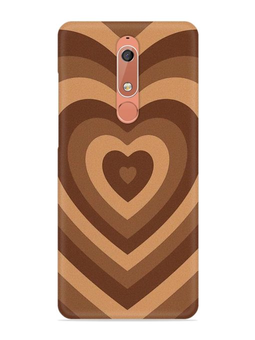 Brown Heart Snap Case for Nokia 5.1