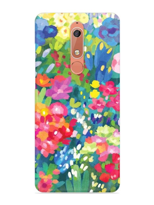 Watercolor Flower Art Snap Case for Nokia 5.1