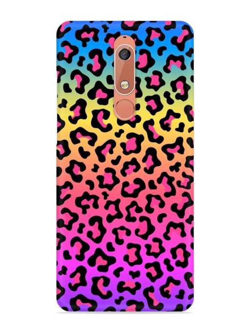 Neon Rainbow Colored Snap Case for Nokia 5.1 Zapvi