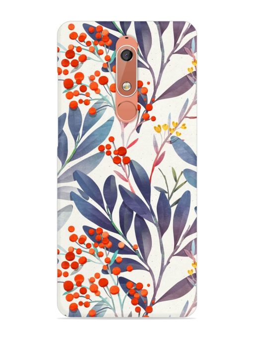 Seamless Floral Pattern Snap Case for Nokia 5.1 Zapvi