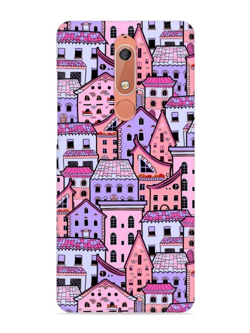 Seamless Pattern Houses Snap Case for Nokia 5.1