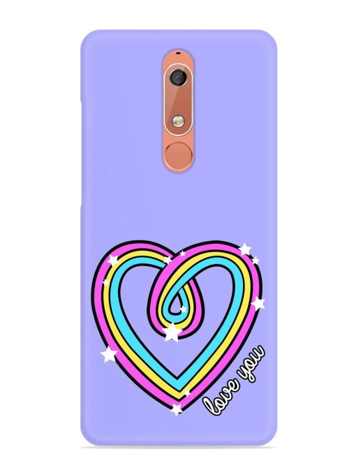 Colorful Rainbow Heart Snap Case for Nokia 5.1