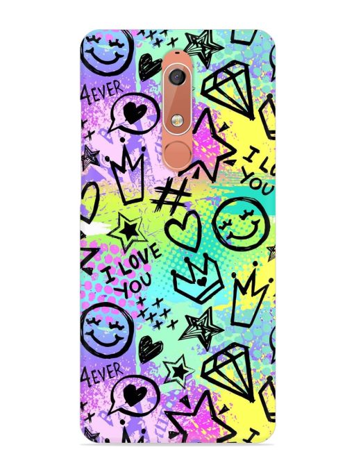 Bright Seamless Pattern Snap Case for Nokia 5.1 Zapvi