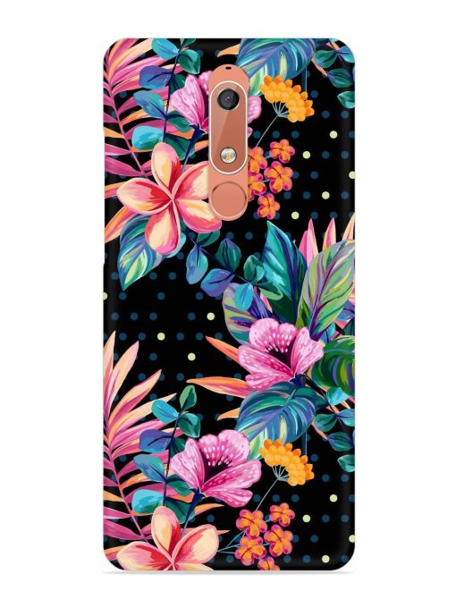 Seamless Floral Pattern Snap Case for Nokia 5.1