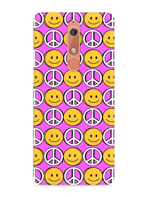 Smiley Face Peace Snap Case for Nokia 5.1 Zapvi