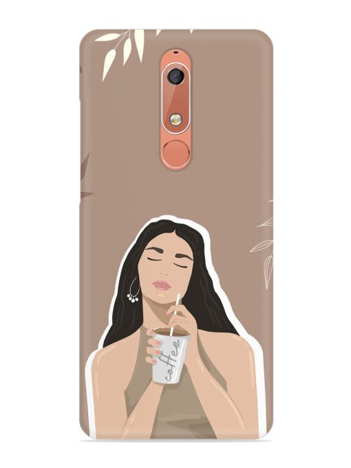 Girl With Coffee Snap Case for Nokia 5.1 Zapvi