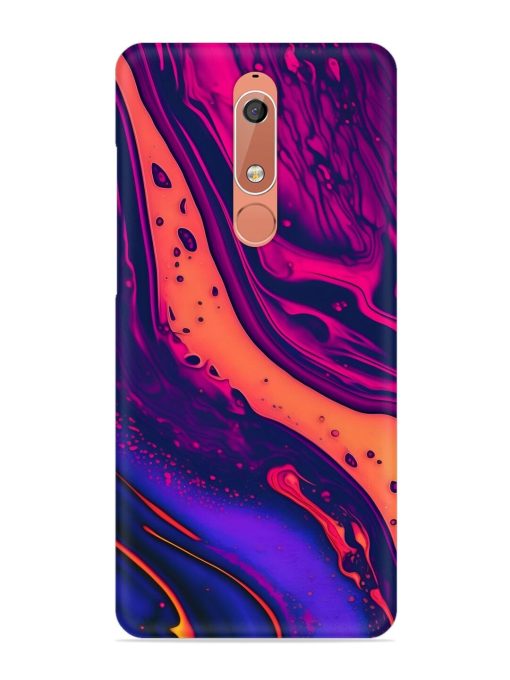 Fluid Blue Pink Art Snap Case for Nokia 5.1 Zapvi