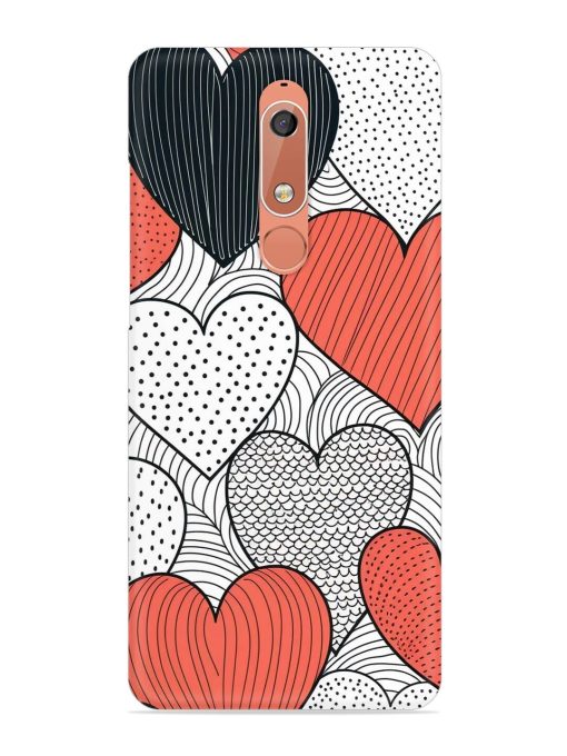 Girly Heart Seamless Snap Case for Nokia 5.1 Zapvi