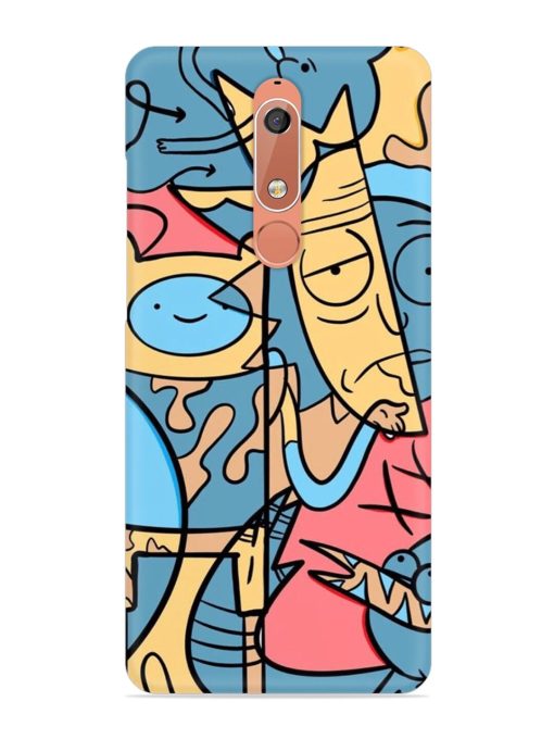 Silly Face Doodle Snap Case for Nokia 5.1 Zapvi