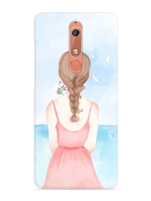 Watercolor Girl Vector Snap Case for Nokia 5.1