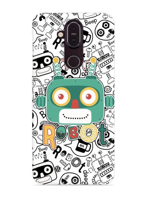 Robot Modern Seamless Pattern Snap Case for Nokia 7.1