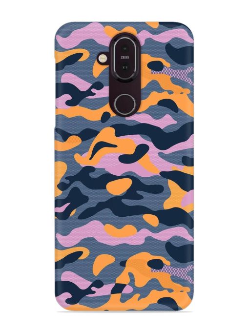 Camouflage Army Military English Orange Art Snap Case for Nokia 7.1 Zapvi