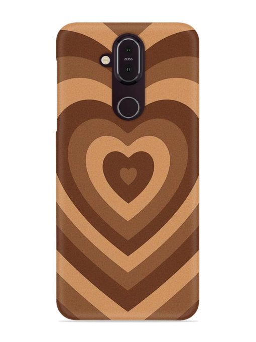 Brown Heart Snap Case for Nokia 7.1 Zapvi