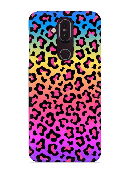 Neon Rainbow Colored Snap Case for Nokia 7.1 Zapvi