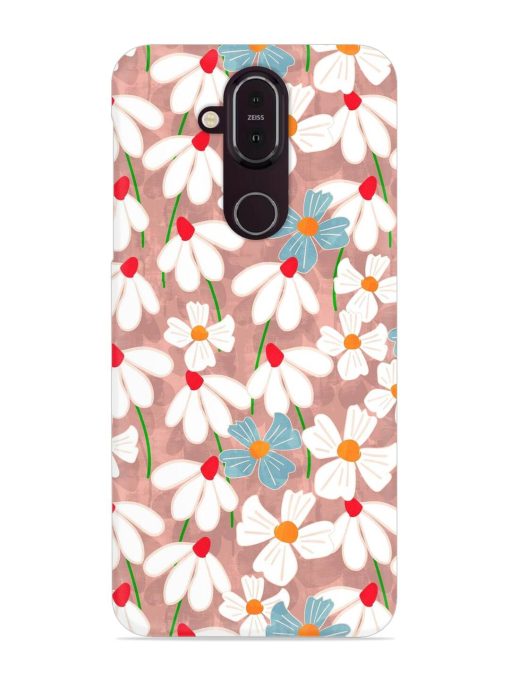 Abstract Petal Flowers Snap Case for Nokia 7.1 Zapvi