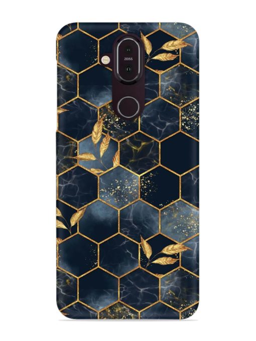 Marble Hexagon Seamless Snap Case for Nokia 7.1 Zapvi