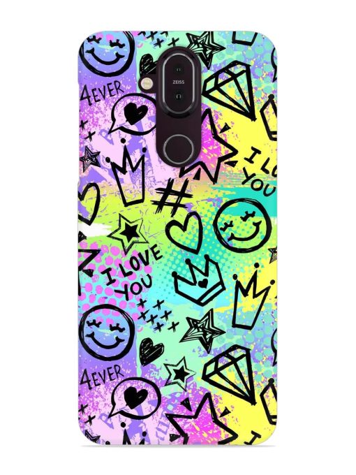 Bright Seamless Pattern Snap Case for Nokia 7.1