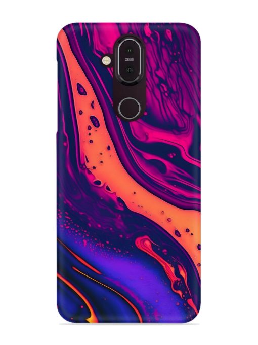 Fluid Blue Pink Art Snap Case for Nokia 7.1 Zapvi