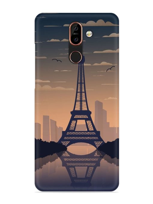 France Paris Eiffel Tower Gradient Snap Case for Nokia 7 Plus Zapvi