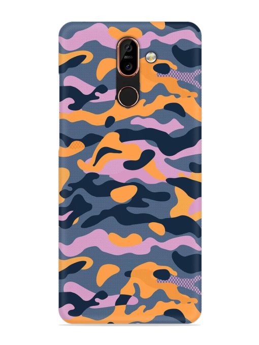 Camouflage Army Military English Orange Art Snap Case for Nokia 7 Plus