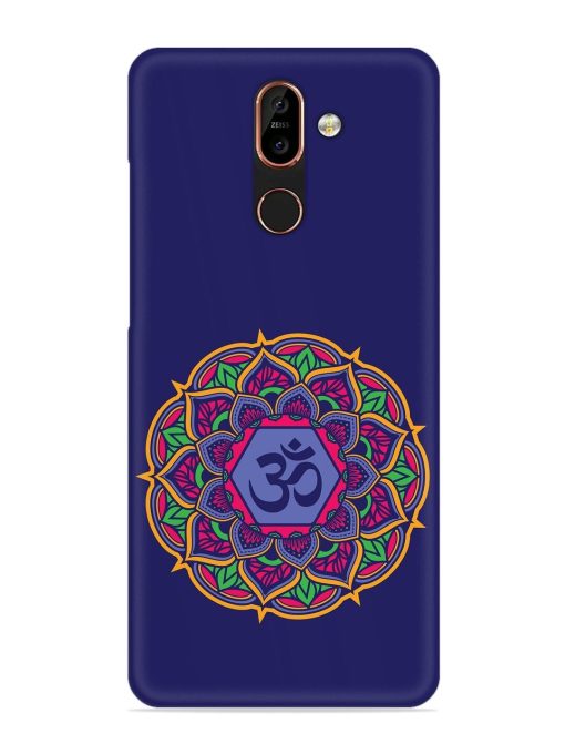 Om Mandala Art Blue Snap Case for Nokia 7 Plus Zapvi