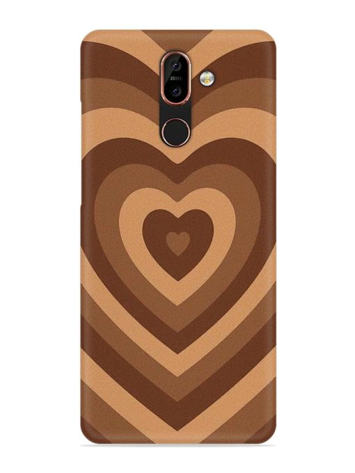 Brown Heart Snap Case for Nokia 7 Plus Zapvi