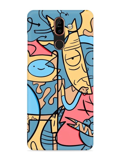 Silly Face Doodle Snap Case for Nokia 7 Plus