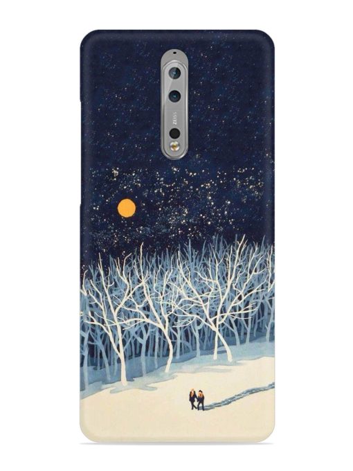 Full Moon Snowshoe Tour Snap Case for Nokia 8 Zapvi