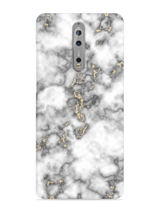 Gray And Gold Marble Snap Case for Nokia 8 Zapvi