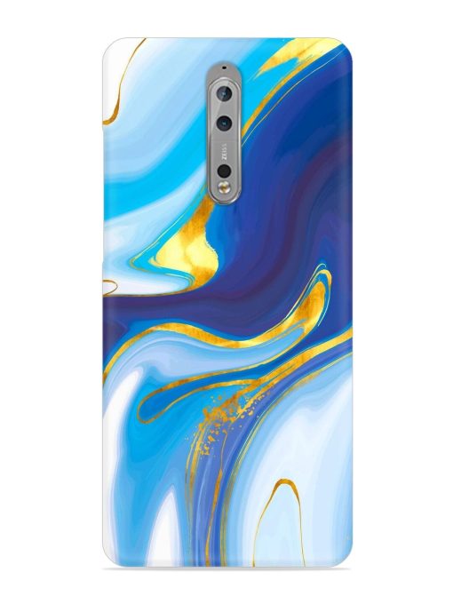 Watercolor Background With Golden Foil Snap Case for Nokia 8 Zapvi