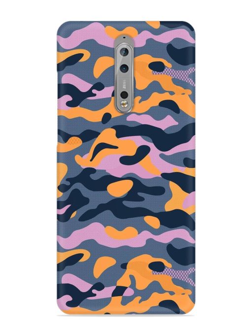 Camouflage Army Military English Orange Art Snap Case for Nokia 8