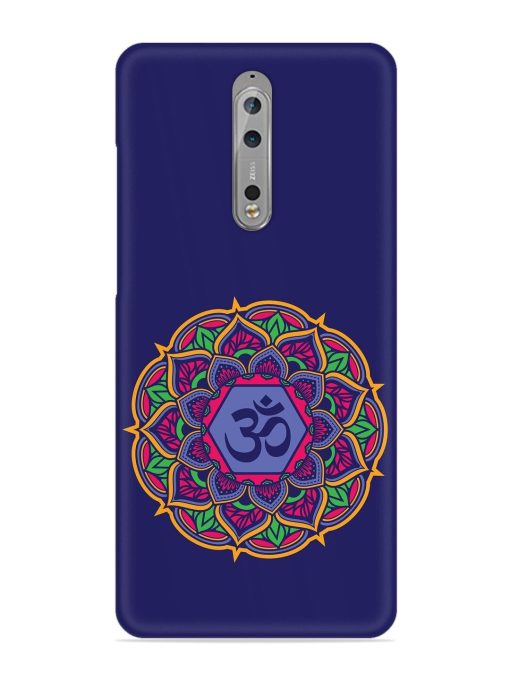 Om Mandala Art Blue Snap Case for Nokia 8 Zapvi