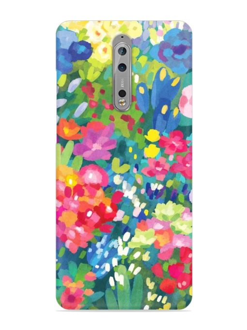 Watercolor Flower Art Snap Case for Nokia 8 Zapvi