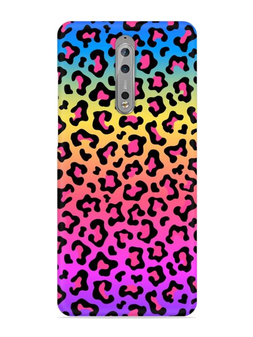 Neon Rainbow Colored Snap Case for Nokia 8 Zapvi